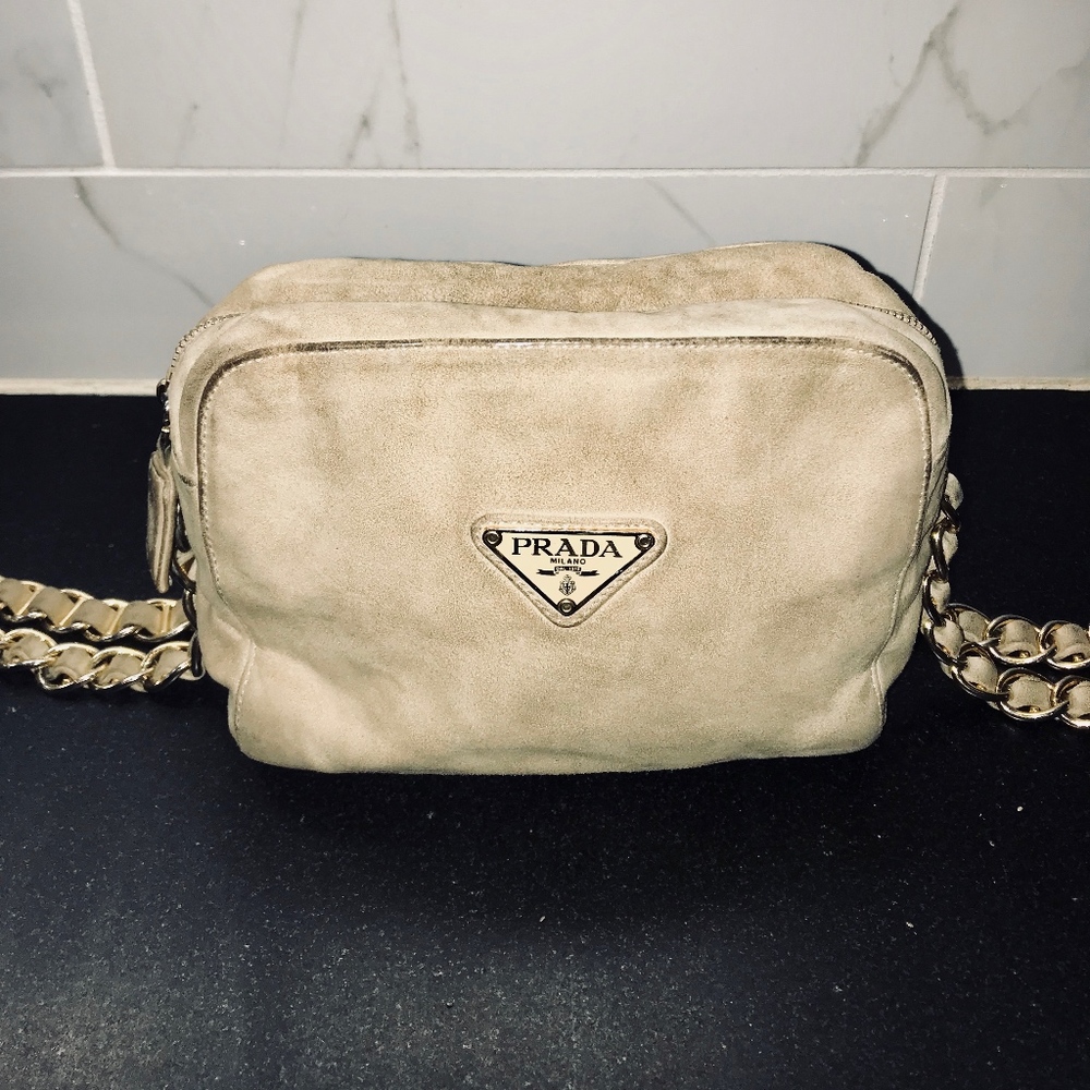 Authentic Vintage PRADA Suede Crossbody Bag